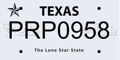 PRP0958 Texas License Plate