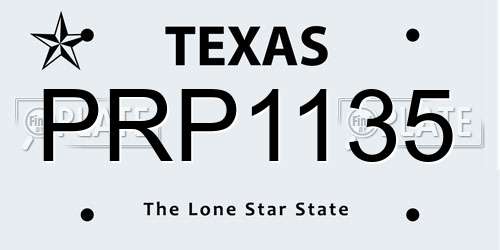 PRP1135 Texas License Plate