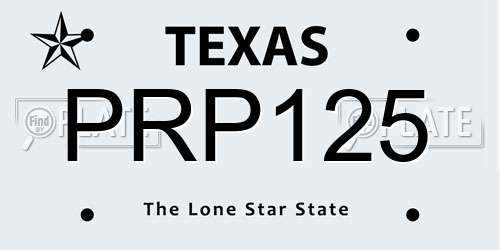 PRP125 Texas License Plate