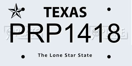 PRP1418 Texas License Plate