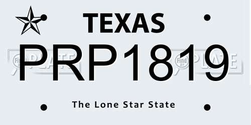 PRP1819 Texas License Plate