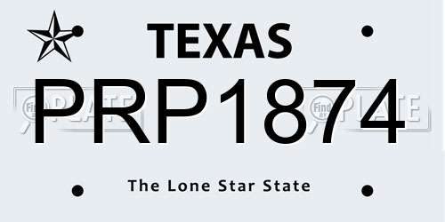 PRP1874 Texas License Plate