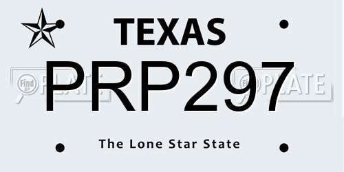 PRP297 Texas License Plate