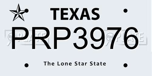 PRP3976 Texas License Plate