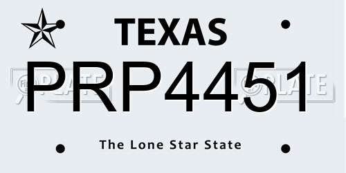 PRP4451 Texas License Plate