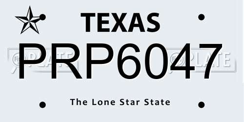 PRP6047 Texas License Plate