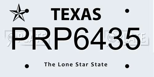 PRP6435 Texas License Plate