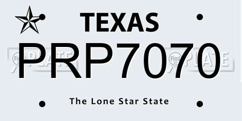 PRP7070 Texas License Plate