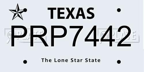 PRP7442 Texas License Plate