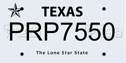 PRP7550 Texas License Plate