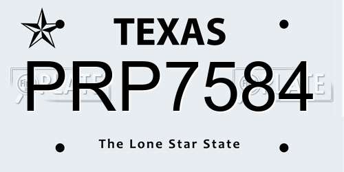 PRP7584 Texas License Plate