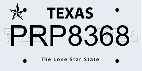 PRP8368 Texas License Plate
