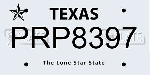 PRP8397 Texas License Plate