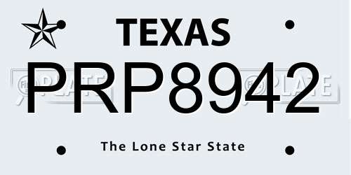 PRP8942 Texas License Plate