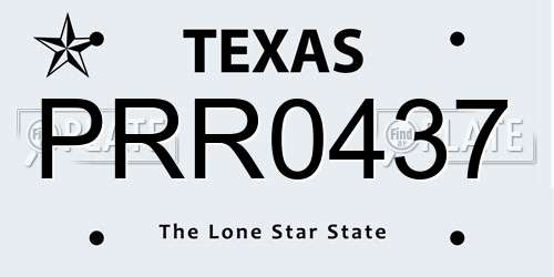 PRR0437 Texas License Plate