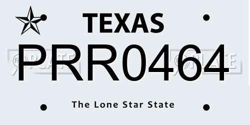 PRR0464 Texas License Plate