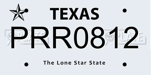 PRR0812 Texas License Plate