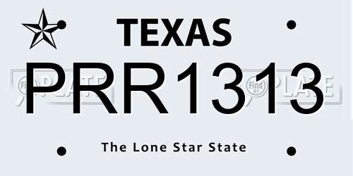 PRR1313 Texas License Plate