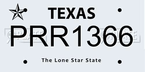 PRR1366 Texas License Plate