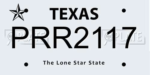 PRR2117 Texas License Plate