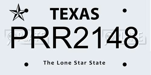 PRR2148 Texas License Plate