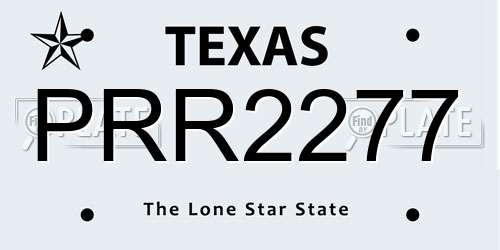 PRR2277 Texas License Plate