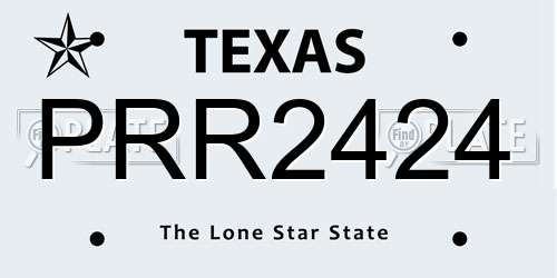 PRR2424 Texas License Plate