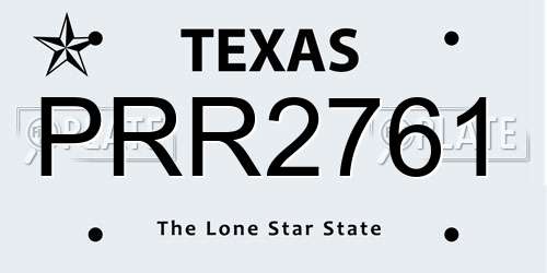 PRR2761 Texas License Plate