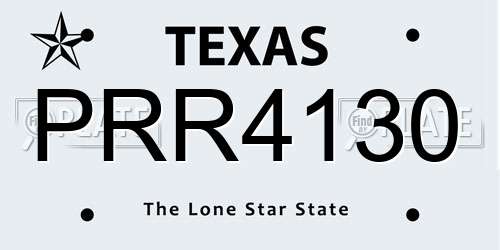 PRR4130 Texas License Plate