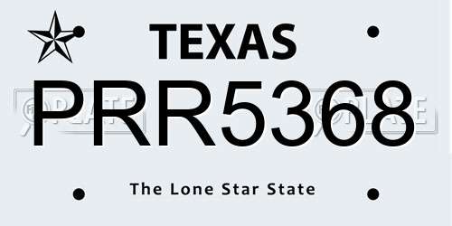 PRR5368 Texas License Plate
