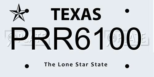 PRR6100 Texas License Plate