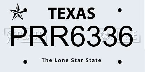 PRR6336 Texas License Plate
