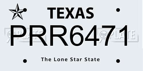 PRR6471 Texas License Plate