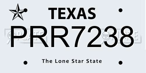 PRR7238 Texas License Plate