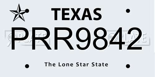 PRR9842 Texas License Plate