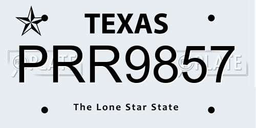 PRR9857 Texas License Plate