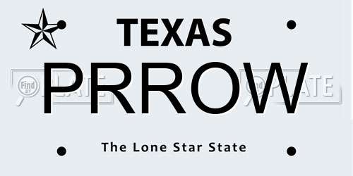 PRROW Texas License Plate