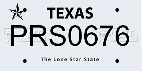 PRS0676 Texas License Plate