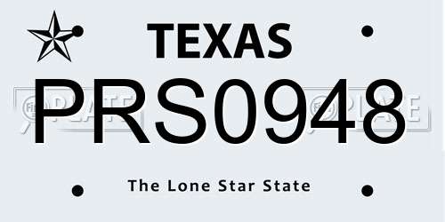 PRS0948 Texas License Plate