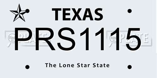 PRS1115 Texas License Plate