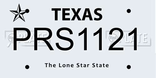 PRS1121 Texas License Plate