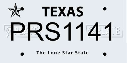 PRS1141 Texas License Plate