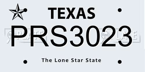 PRS3023 Texas License Plate