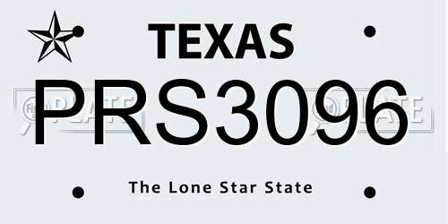 PRS3096 Texas License Plate