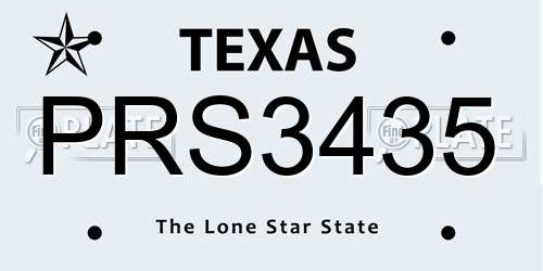 PRS3435 Texas License Plate