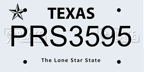 PRS3595 Texas License Plate