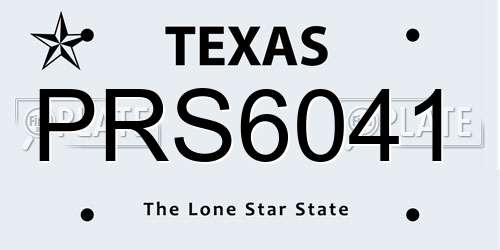 PRS6041 Texas License Plate