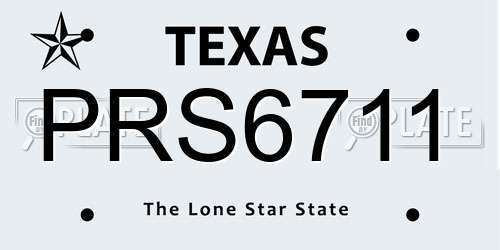 PRS6711 Texas License Plate