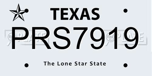 PRS7919 Texas License Plate