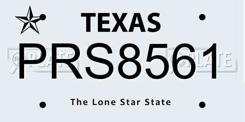 PRS8561 Texas License Plate